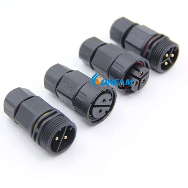 Power Signal Waterproof Electric Male Female Wire Connector IP68 Connector 3 Pin