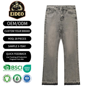 <span class=keywords><strong>Pantalones</strong></span> Vaqueros OEM ODM Personalizados, Ecológicos, Ajustados, <span class=keywords><strong>Acampanados</strong></span>, Clásicos, Casuales, Desgastados, Vintage, Estilo Urbano, Slim, Rotos - Product Image 1