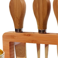 Ensemble de planches à fromage et charcuterie en bambou avec 4 couteaux, vente en gros, OEM/ODM, logo personnalisé, planche à découper rectangulaire, lot de 500 pièces, MOQ