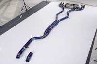 Système d'échappement Catback en alliage de titane avec traitement bleu pour BMW 240 540 840 X3 X4 X5 3.0T, avec tuyau intermédiaire unique et silencieux