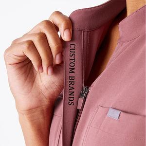 Combinaison <span class=keywords><strong>de</strong></span> travail à jambes larges pour femmes <span class=keywords><strong>de</strong></span> haute qualité, uniforme médical d'hôpital, avec fermeture éclair centrale sur le devant, ensembles <span class=keywords><strong>de</strong></span> tenues infirmières - Product Image 5