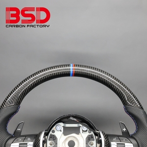 Volante Deportivo de Fibra de Carbono Compatible con <span class=keywords><strong>BMW</strong></span> F30 F10 535i F32 F20 F36 F22 M F82 X5 F15 F80 M3 F11 F31 F01 F07 X3 F25 - Product Image 4