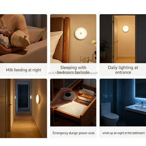 <b>LED</b> smart magnetic induction <b>light</b> USB rechargeable <b>bedroom</b> hallway <b>light</b> automatic human body sensor round cabinet <b>light</b> 5v - Product Image 6