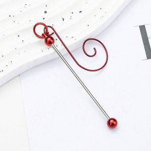 Ganchos Decorativos con Cuentas para Árbol de Navidad, Ganchos Metálicos para Manualidades, Colgadores de Adornos Festivos, Suministros para Manualidades Navideñas - Product Image 2