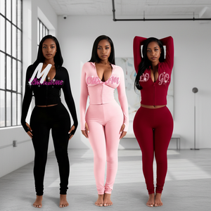 Conjunto de Sudadera con Capucha y Pantalones Deportivos con Logotipo Personalizado para Otoño e Invierno, Conjunto Deportivo Informal para Yoga, Conjunto de 2 Piezas para Correr - Product Image 1