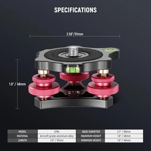 Base de nivellement de trépied NEEWER LP64, tête à trois roues à 3 axes <span class=keywords><strong>pour</strong></span> la photographie <span class=keywords><strong>macro</strong></span> - Product Image 5