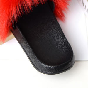 European and American Summer Flat PVC Leather Sandals with Imitation Fox Hair Slippers Daily Use Daily Use with <strong>Body</strong> Cuff Logo - Product Image 5