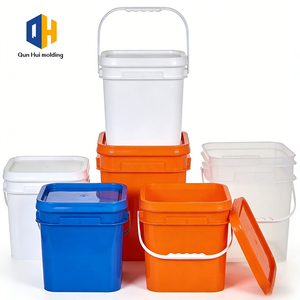 Op maat gemaakte logo bedrukte, voedselveilige, luchtdichte vierkante plastic emmer 280ml-5L container met deksel voor voedselopslag - Product Image 1