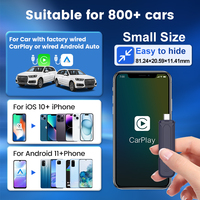 Mini5 Pro Adaptador Inalámbrico Android Auto Carplay USB AI Box Dongle WiFi GPS con Gran Memoria de Aplicaciones y Más Funciones para iPhone