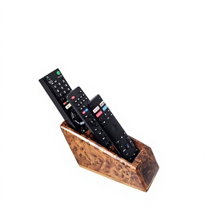 Handmade Modern Wooden <b>Remote</b> Control Organizer Stand with 5-Layer Storage Compartments for Desktop Use - Product Image 1