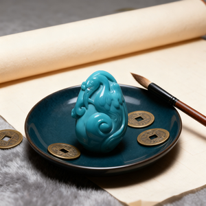 Turquoise Red-Crowned Crane handmade đá bóng & <span class=keywords><strong>Globe</strong></span> khắc với sơn kỹ thuật Hộp quà tặng bao gồm - Product Image 2