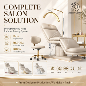 Cama de Tratamiento Estética Eléctrica Moderna Madamcenter con Tira de Luces LED, Elevación Hidráulica y Diseño Plegable para Uso en Salón - Product Image 1