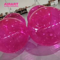 Ballons gonflables transparents en PVC rose pour décoration suspendue de soirée, modèle de boule en PVC rose réutilisable pour idées de fête
