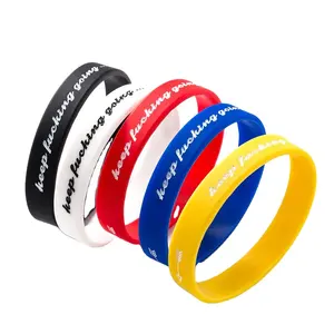 Make Your Own Logo Custom Wrist Band Bracelet Thin Rubber Silicon Wristbands with Message for Events Advertising Bangles