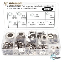 Assortiment de rondelles plates en acier inoxydable 580 pièces M2 M2.5 M3 M4 M5 M6 M8 M10 M12 Qualité industrielle Finition passivée