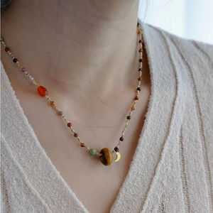 JOJOJO ลูกปัดลายสไตล์โบฮีเมียน, ลูกปัดนำเข้าจากเช็กลูกปัดลอกลายตาเสือ - Product Image 1