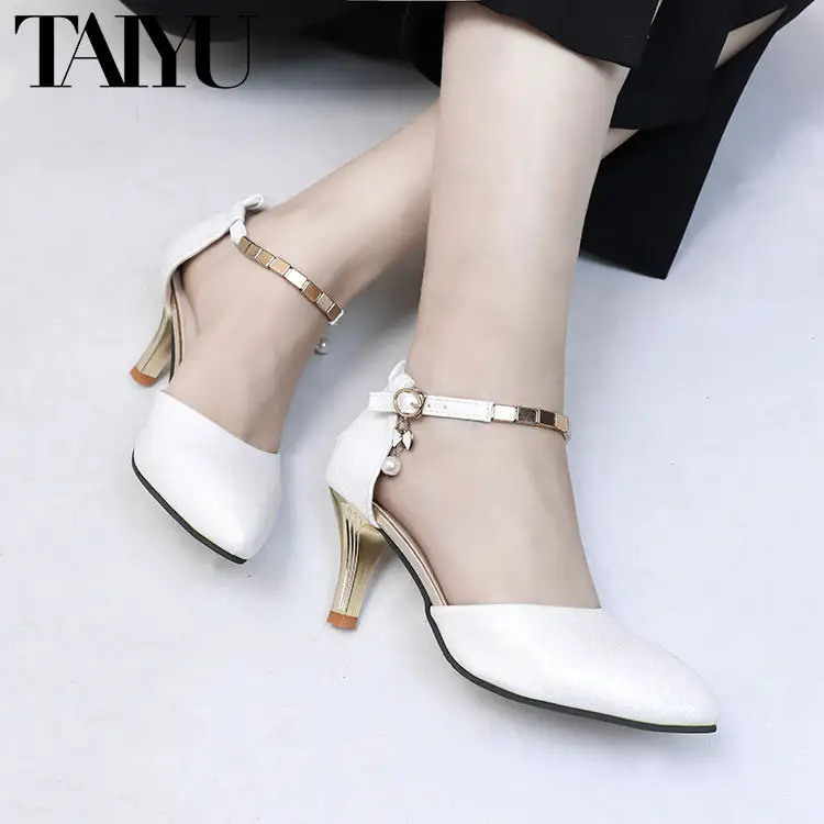 2023 Factory price taiyu Little high heels sexy clubwear dress pumps shoes heeled Elegant high heels pumps with ankle strap