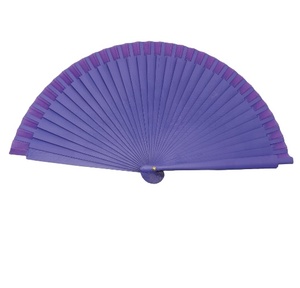 Abanico Plegable de Madera Tallada en Color Sólido Personalizado, Diseño de Tela Impresa Colorida, Abanicos de Mano - Product Image 5