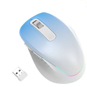 Ratón Óptico Ergonómico con Retroiluminación RGB, Sensor Óptico, para Diestros, Recargable, Inalámbrico, Compatible con 2.4G/BT, para Computadora - Product Image 1
