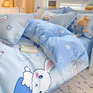 Frische 100% Mikro faser Hund Cartoon Bett bezug Set 4-teilige Bett kleidung für die ganze Saison - Product Image 4