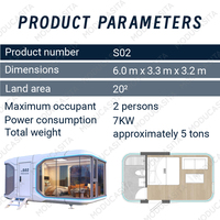 Maison intelligente moderne et écologique Capsule préfabriquée complète pour chambre à coucher ou villa avec fonctionnalités intelligentes et activité paysagère