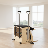 Chaise de Pilates en bois de chêne durable et écologique pour la rééducation corporelle à domicile, réglable et multifonctionnelle pour le fitness
