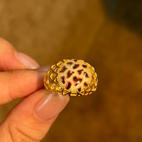 Bague à clipser motif léopard en argent sterling S925 plaqué or 18 carats, style Old Money, luxueuse et unisexe
