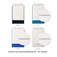 Daolen A7 3 trous Smart Ring Binders 50 feuilles Cahier à spirale PP Couverture à feuilles mobiles Bloc-notes doublé Livre mémo