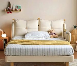 Cream Wind Child Bed, Guardrail Bed, Boys and Girls, Single Bed, Children's Room, Small <b>Unit</b>, <b>Bedroom</b> Furniture - Product Image 2