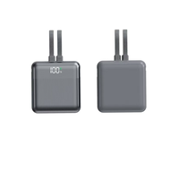 Chargeur portable compact haute puissance 10000mAh PD45W avec deux câbles de charge et écran numérique