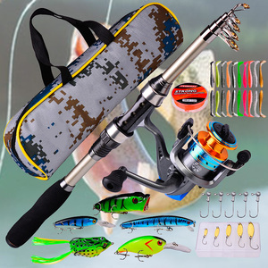 Fishing Rod Full Set Lure Minnow Frog Lure Portable Fishing Rod with Reel Fishing Rods Spinning Carbon Fiber