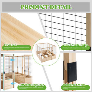 Bac à plantes surélevé en <span class=keywords><strong>bois</strong></span>, joint mortise et tenon, design à base ouverte, <span class=keywords><strong>grand</strong></span> bac à plantes profond, mobilier <span class=keywords><strong>de</strong></span> <span class=keywords><strong>jardin</strong></span> d'extérieur - Product Image 5