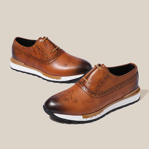 Modernos Zapatos Oxford Casuales de Diseñador Italiano para Hombre, Zapatos Casuales de Negocios de Cuero Vacuno Genuino - Product Image 5
