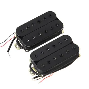 定制一套2件Alnico 5磁铁黑色吉他拾音器复古DIY humbucker吉他拾音器，适用于电吉他