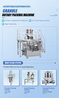 Machine d'emballage rotative automatique en acier inoxydable de qualité alimentaire pour sachets préformés, machine de remplissage de granulés pour noix mélangées, flocons d'avoine et céréales