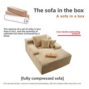 Đơn/ba-người vải to sợi chân không miếng bọt biển nén sofa đặt qua biên giới phổ biến hình vuông phòng khách đồ nội thất Vải - Product Image 2