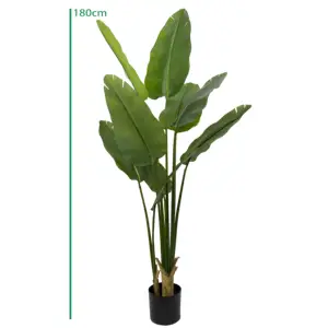 180cm plastik simulasi 9 daun tanaman hias taman tumbuhan buatan realistis pohon pisang basjoo strelitzia