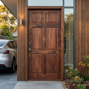 Ensemble de porte d'entrée Legacy Estate à 6 panneaux en Merbau massif avec cadre mouluré - Product Image 2