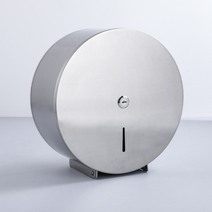 Distributeur de papier hygiénique en acier inoxydable Distributeur de mouchoirs rond Salle de bain Toilette <span class=keywords><strong>Jumbo</strong></span> Porte-rouleau de papier verrouillable - Product Image 1