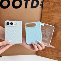 Étui Minibook pour iPhone DUO, motif losanges, en cuir PC, coque de téléphone tout-en-un, fixation magnétique, protection intégrale