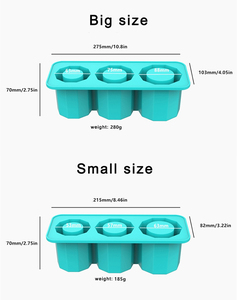 Molde de cubitos de hielo de silicona de grado alimenticio, fabricante de bandejas con tapa para taza de viaje, vaso Stanley, taza, <span class=keywords><strong>3</strong></span> cilindros de silicona huecos, molde de hielo - Product Image 2