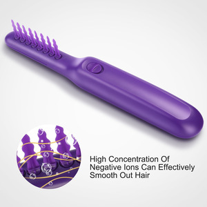 Cepillo Eléctrico Desenredante Morado para Uso en Seco y Húmedo, con Cerdas de Nylon, Material ABS, Funciona con Batería, Herramienta para el Cuidado del Cabello - Product Image 2