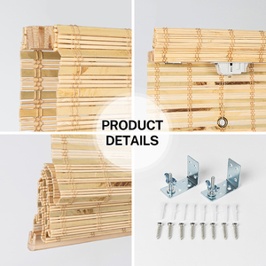 Custom Sizes Roller <strong>Shades</strong> Easy to Install Bamboo <strong>Shades</strong> with <strong>Valance</strong> for Indoor Windows - Product Image 4