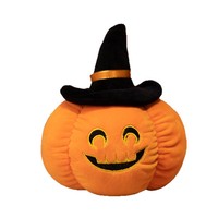 Coussin Citrouille d'Halloween Mignon et Créatif, Jouet en Peluche Rond de Forme Irrégulière avec Rembourrage en Coton PP pour Bébés de 0 à 24 Mois