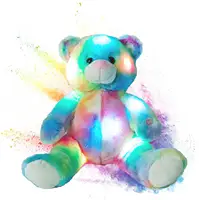 מותאם אישית LED דובון חיות פרווה בפלאש צבעוני זוהר דובון אור עד צעצוע חמוד ממולא בפלאש דוב מתנות