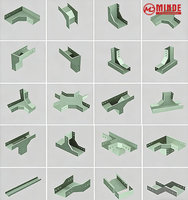 Coude de chemin de câbles en acier HDG perforé, type chemin de câbles, pour gestion des câbles électriques, pour données IA, à pliage vertical intérieur/extérieur