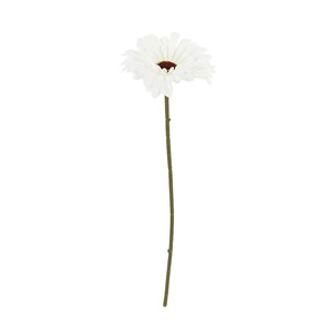 <b>Artificial</b> Gerbera Daisy <b>White</b> Single Branch Silk <b>Flower</b> Home Decor Ornament - Product Image 5