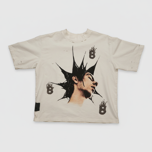 T-shirt en polyester/coton tricoté, coupe ajustée, effet vieilli, personnalisable OEM, avec logo imprimé par sérigraphie - Product Image 1