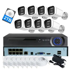 Chất lượng hàng đầu 8 kênh 8MP CCTV máy ảnh kỹ thuật số 4k POE NVR Kit hệ thống với 2TB Đĩa cứng