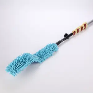 Chenille Cloth Removable Flex-and-Stay Bendable Duster with Custom Length Light Weight Aluminum Telescopic Pole Set